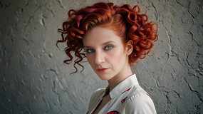 欧美白人美女时尚短卷发发型图片